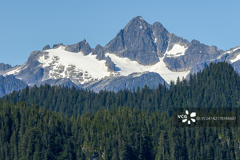 基奈山峰与森林 - 阿拉斯加州图片素材