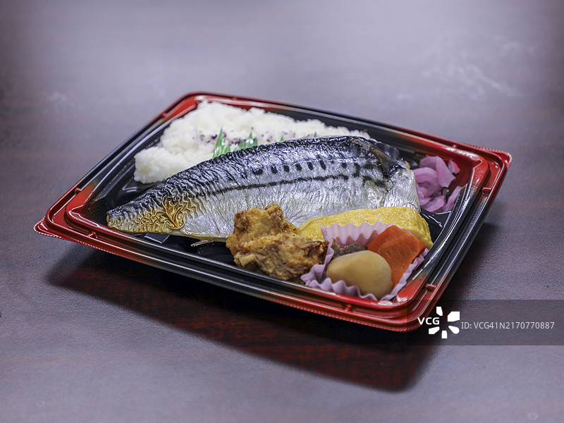 烤鲭鱼便当图片素材