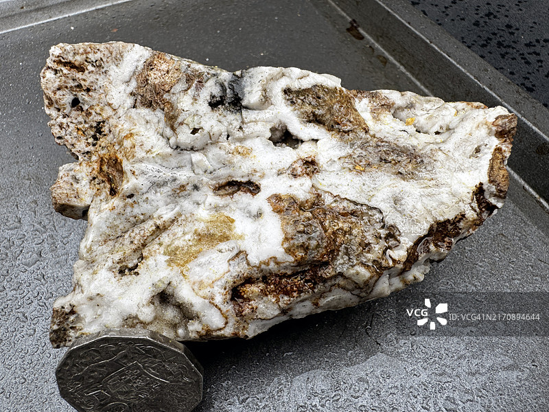 含金石英岩标本图片素材