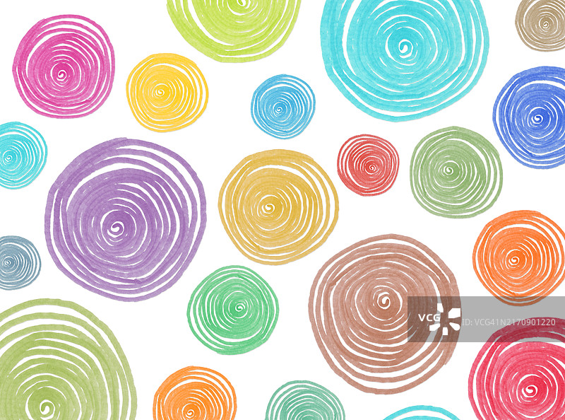 白色纸背景上的彩色丙烯笔刷痕图片素材