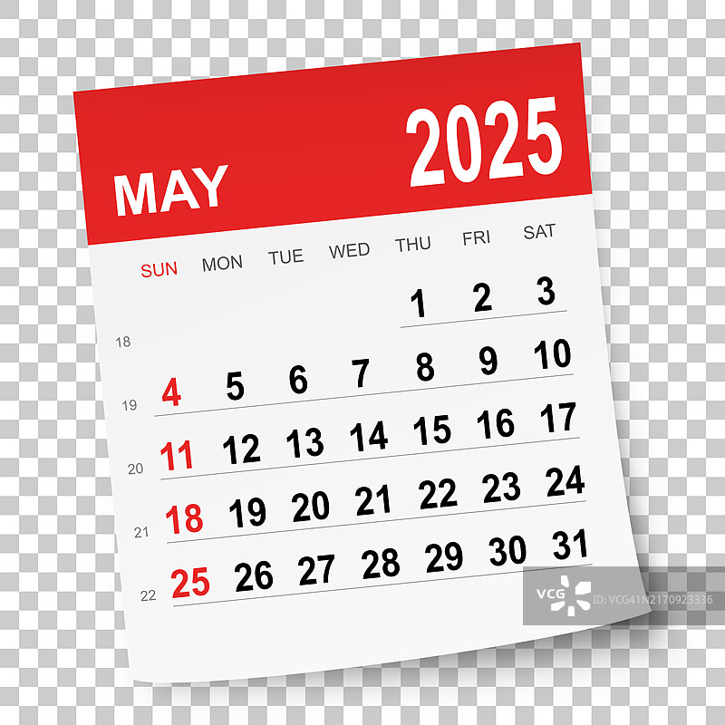 2025年5月日历图片素材