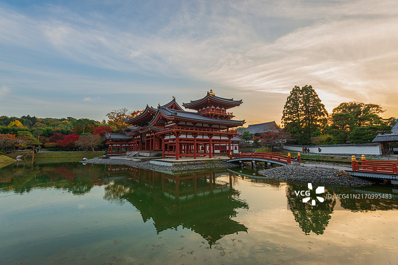 美丽的平等院，10日元硬币上的寺庙，京都著名旅游景点图片素材