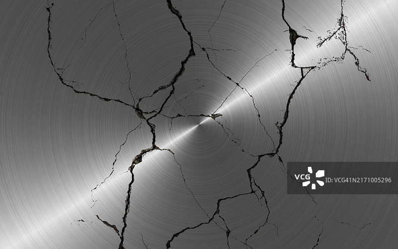 带有深裂纹的闪亮钢板图片素材