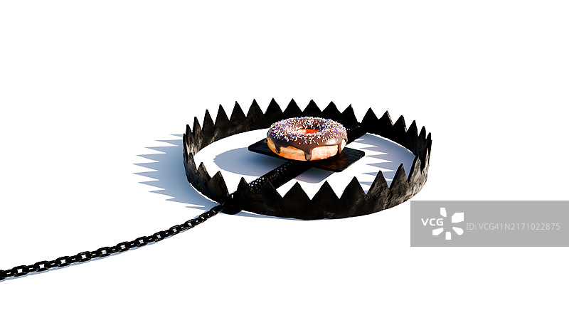 带甜甜圈的捕熊器图片素材