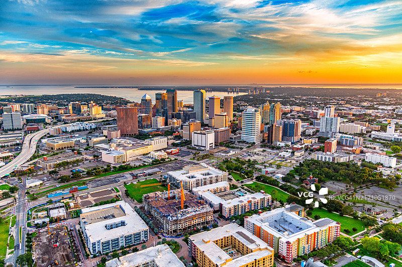 坦帕城市航拍景观图片素材