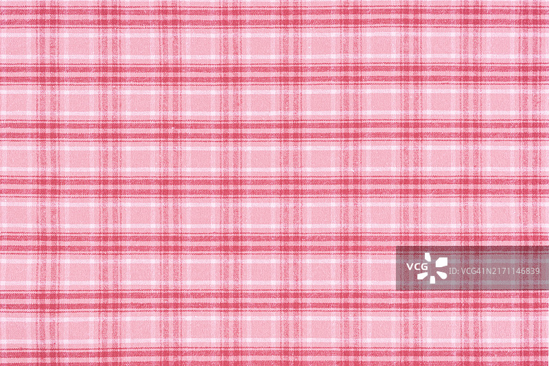 粉色格子图案织物纹理和纺织背景特写。图片素材