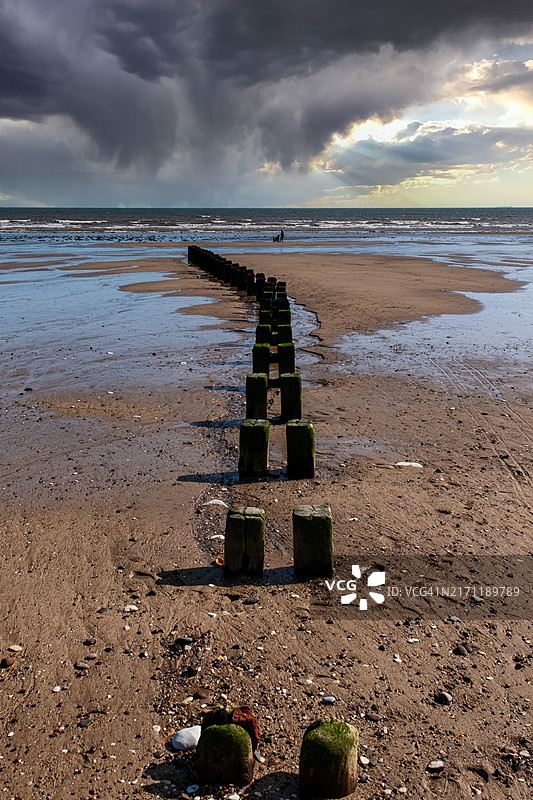 英国布里德灵顿海滩风光图片素材