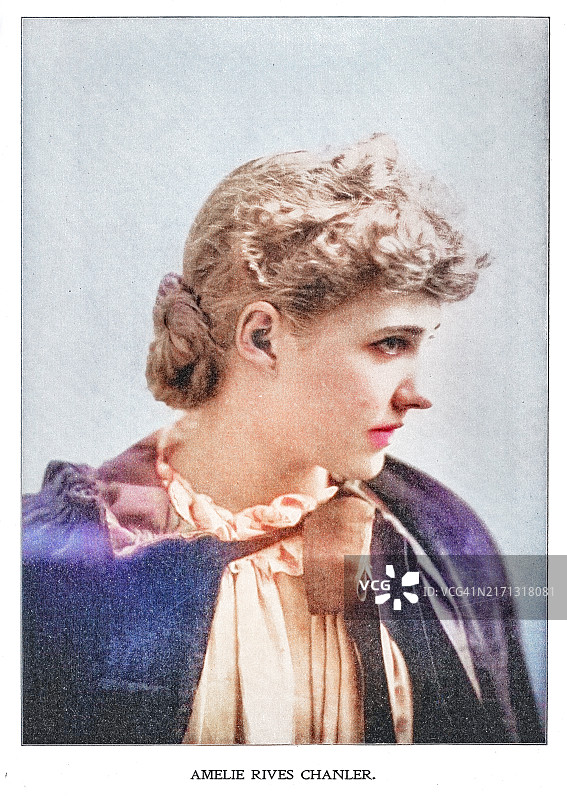 美国小说家、诗人和剧作家阿梅莉·里夫斯·特鲁贝茨科伊公主的肖像图片素材