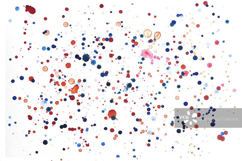 具有彩色斑点的水彩飞溅图案图片素材
