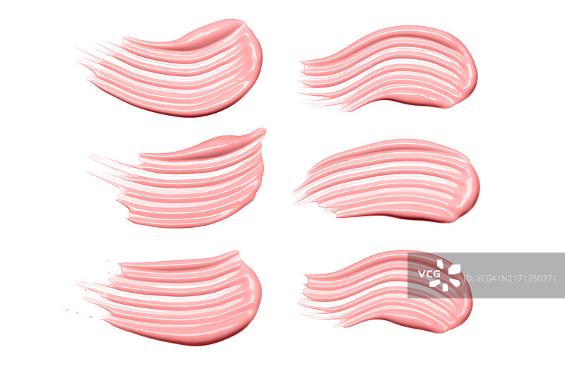 红色乳状光滑涂抹纹理：护肤美容概念图片素材