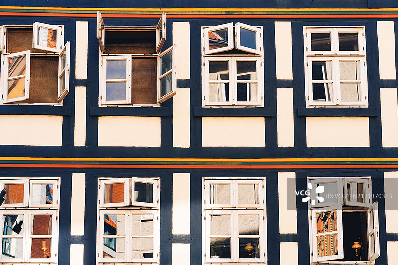 德国汉诺威的半木结构房屋外墙图片素材