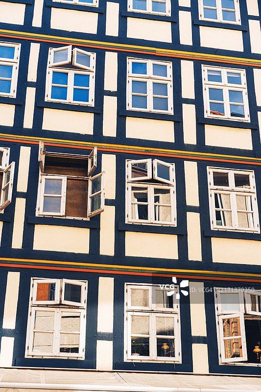 德国汉诺威的半木结构房屋外墙图片素材