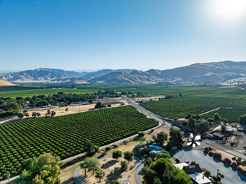 美国加利福尼亚州莱蒙湾CA-198号公路塞拉公路场景航拍图片素材