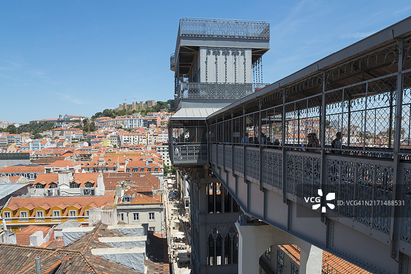 圣胡斯塔升降机：里斯本屋顶景观图片素材