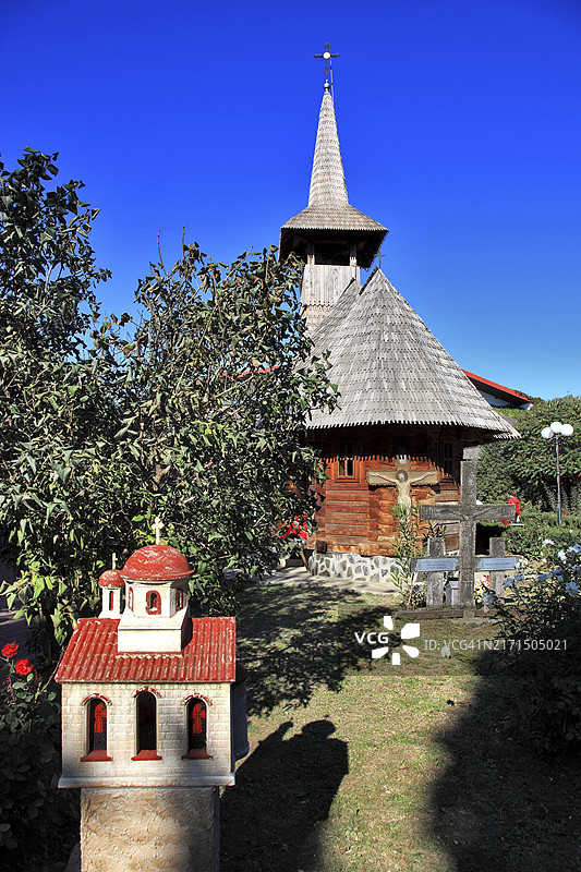 布加勒斯特南部的久尔久，与保加利亚的边境城镇，圣乔治修道院，罗马尼亚，欧洲图片素材