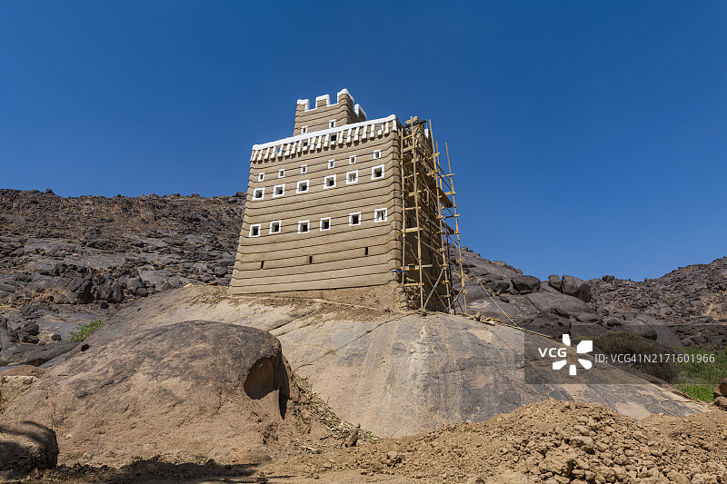 沙特阿拉伯纳季兰古老泥筑防御屋图片素材