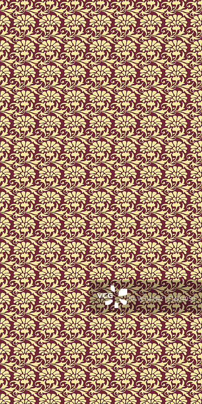 装饰新艺术风格花卉印花无缝矢量图案图片素材