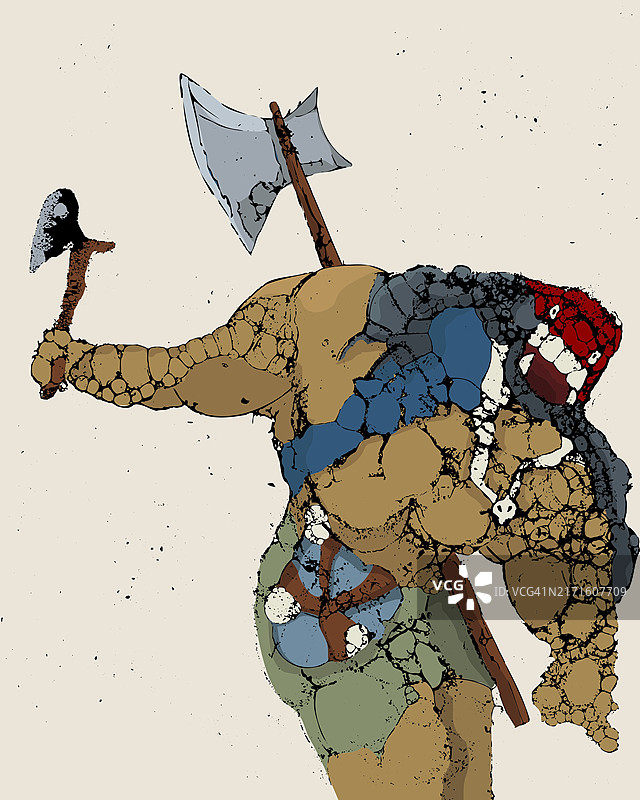 兽人冲锋矢量插画图片素材