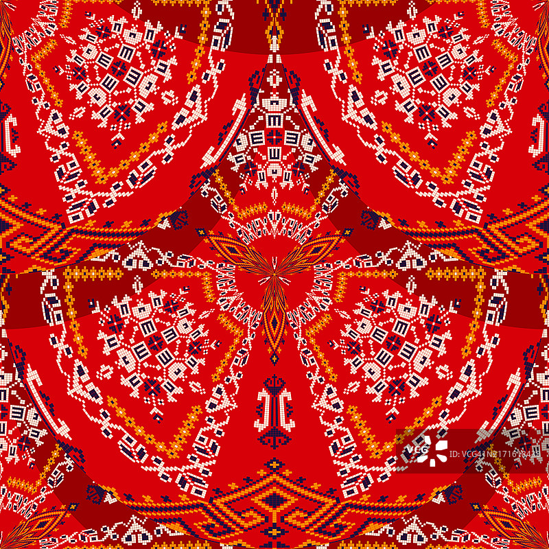 罗马尼亚刺绣无缝图案矢量设计图片素材