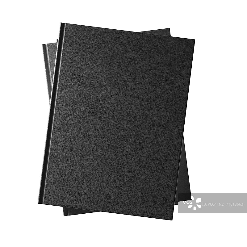 白色背景上3本黑色书籍样机图片素材