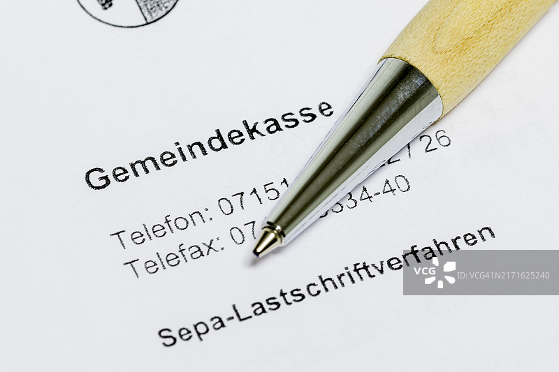 SEPA直接借记、市政财务、金融转账支付图片素材