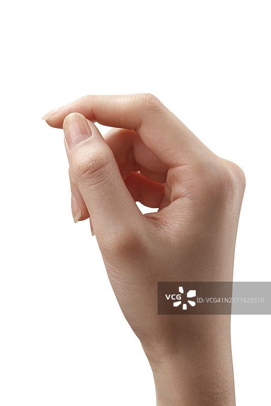 女性手部姿势，握持白色背景图片素材