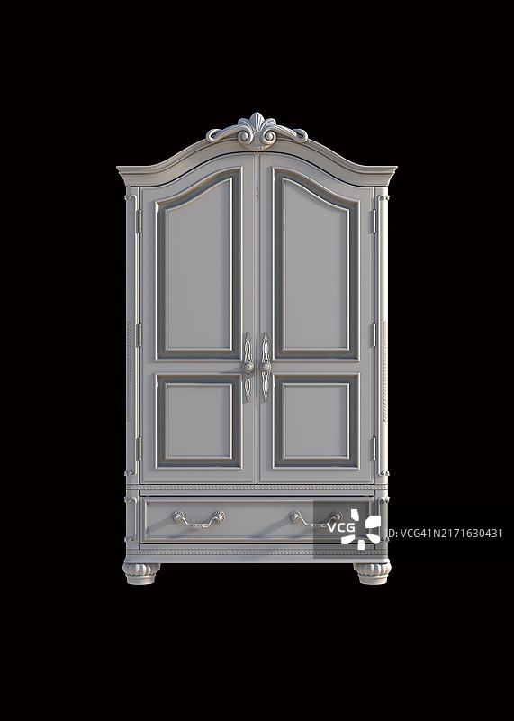 2.5D，家具，衣柜，经典，正面，黑色背景，没有人图片素材