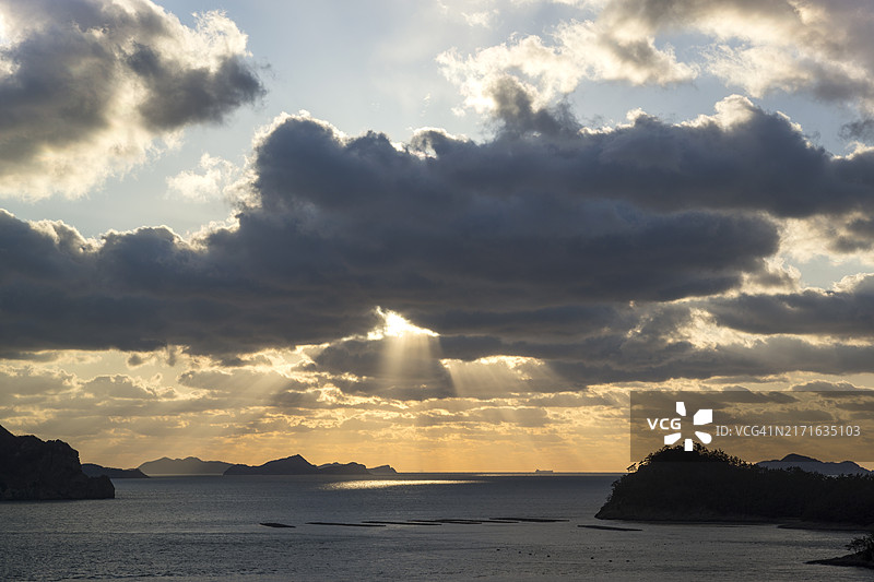 全罗南道珍岛郡细方落照日落图片素材