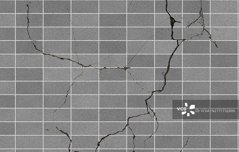 带裂缝的矩形砖水泥墙图片素材