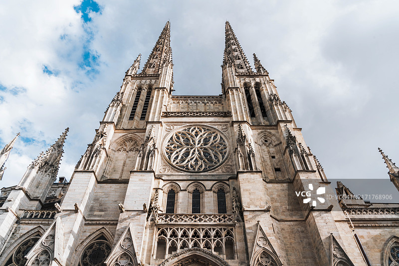 波尔多大教堂入口的 фасады图片素材