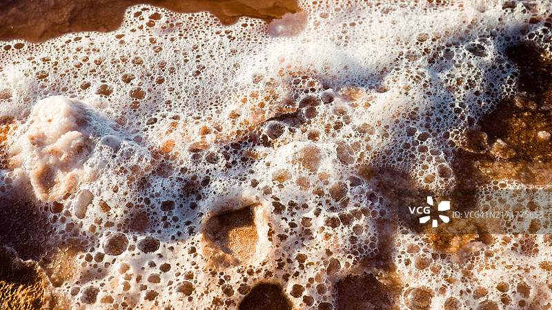 美国加州桑尼维尔盐湖上的漂浮物图片素材