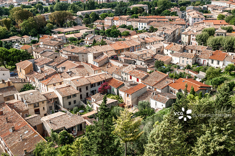 法国奥德卡尔卡松下城区图片素材