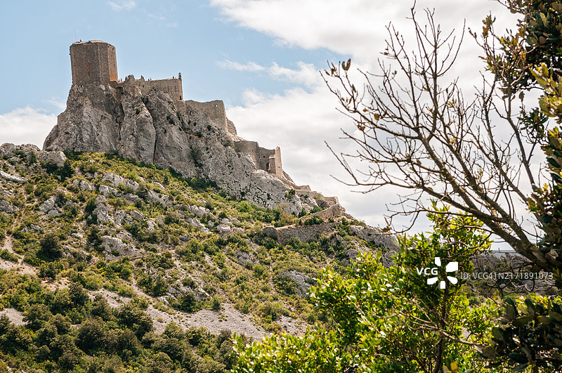 奥德省岩石上的奎里布斯堡垒，法国图片素材