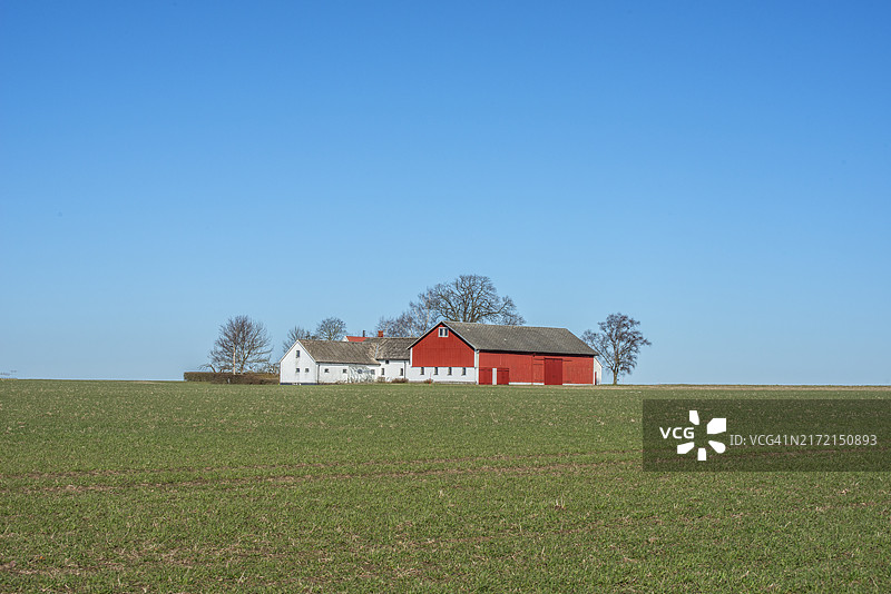 瑞典斯科讷省斯科鲁普社区的春季农场图片素材