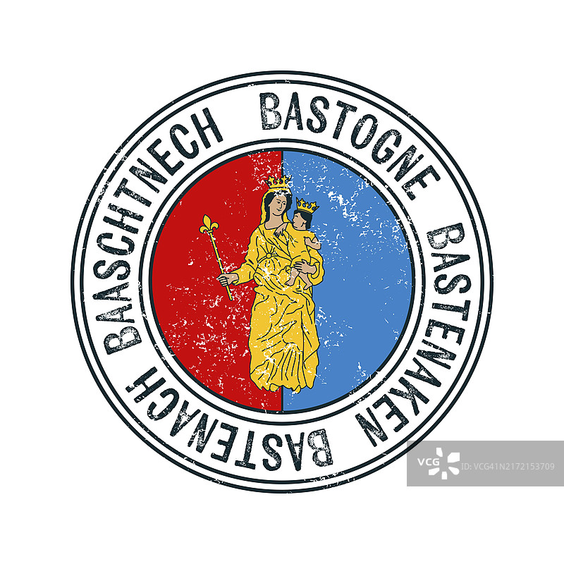 比利时巴斯托涅城市矢量图印章图片素材