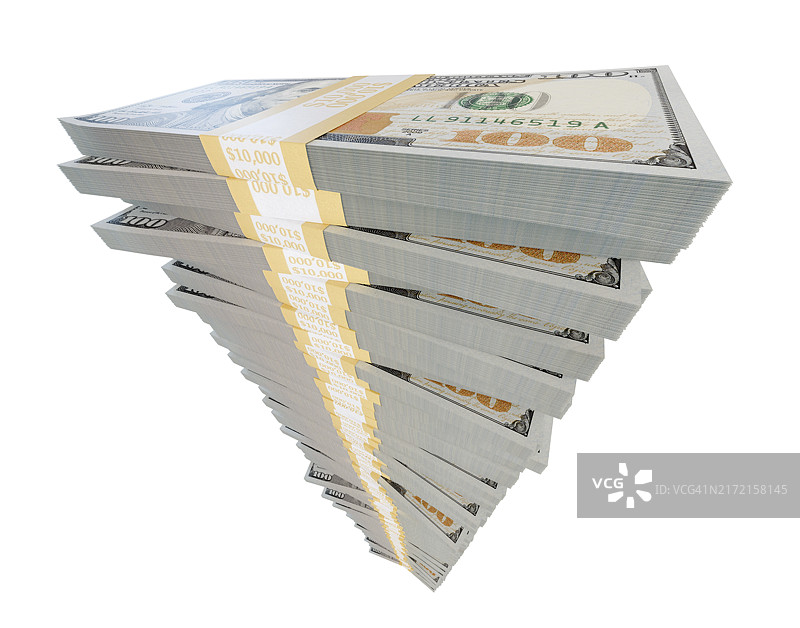 堆积如山的一百万美元钞票图片素材