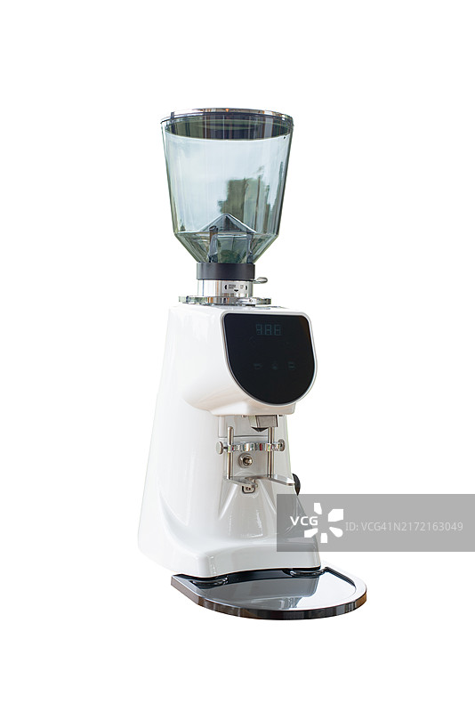 白色背景上的现代电动咖啡研磨机banner设计图片素材