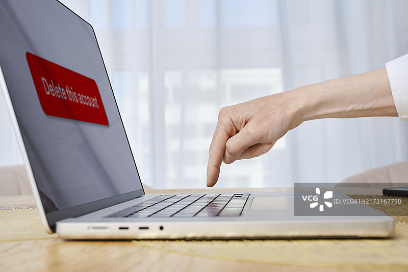 消除互联网数字足迹的概念：删除社交网络中的帐户图片素材