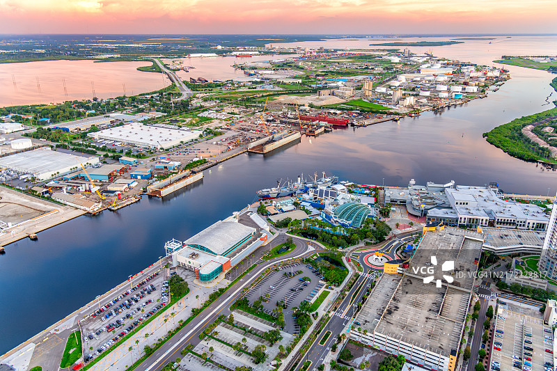 坦帕湾港口鸟瞰图片素材