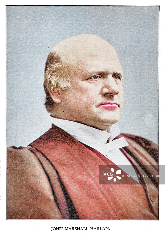 美国律师、政治家约翰·马歇尔·哈伦肖像（曾任美国最高法院大法官，1877年至去世）图片素材