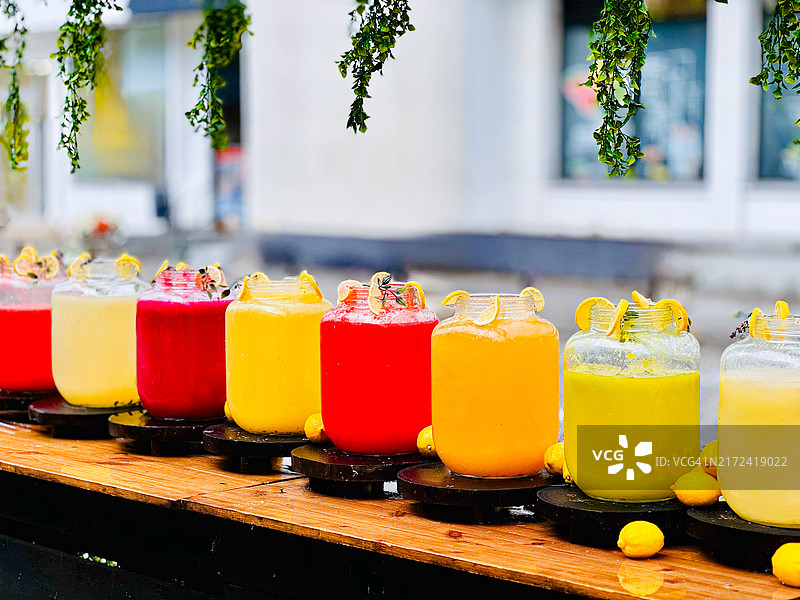 各种新鲜果汁摊位图片素材