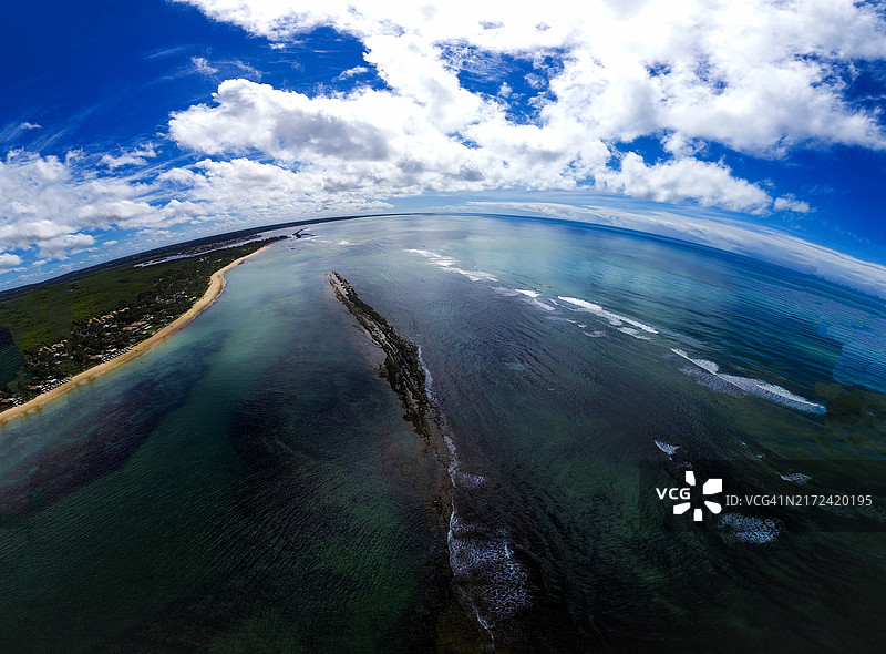 巴西巴伊亚州塞古鲁港海景航拍图片素材
