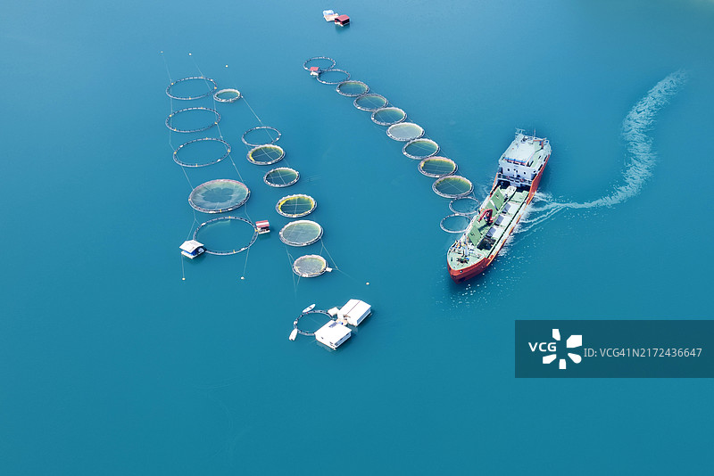 鱼场鸟瞰图图片素材