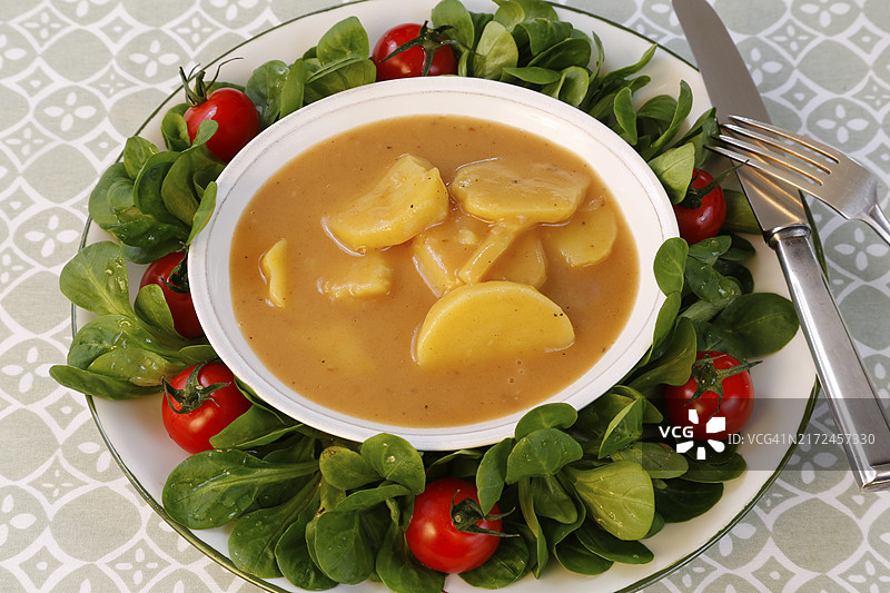 施瓦本美食：酸味土豆片，健康美食图片素材