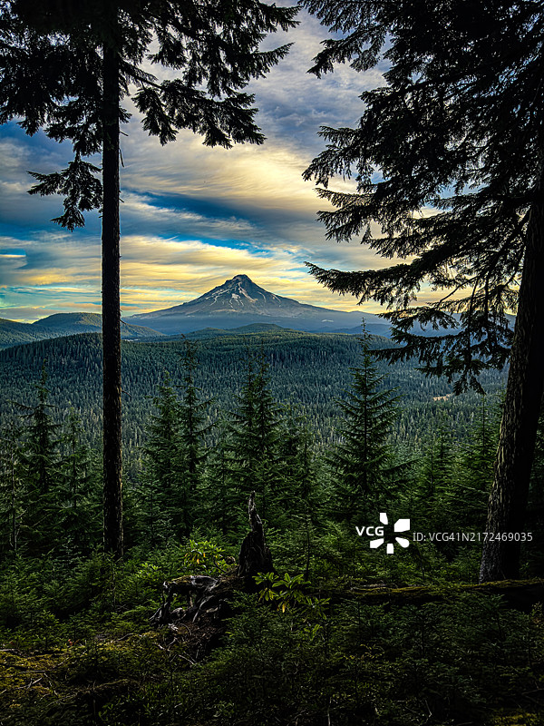 从俄勒冈州PCT看到的胡德山图片素材