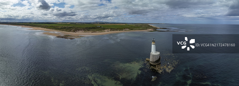 航拍苏格兰彼得黑德拉特雷角灯塔图片素材