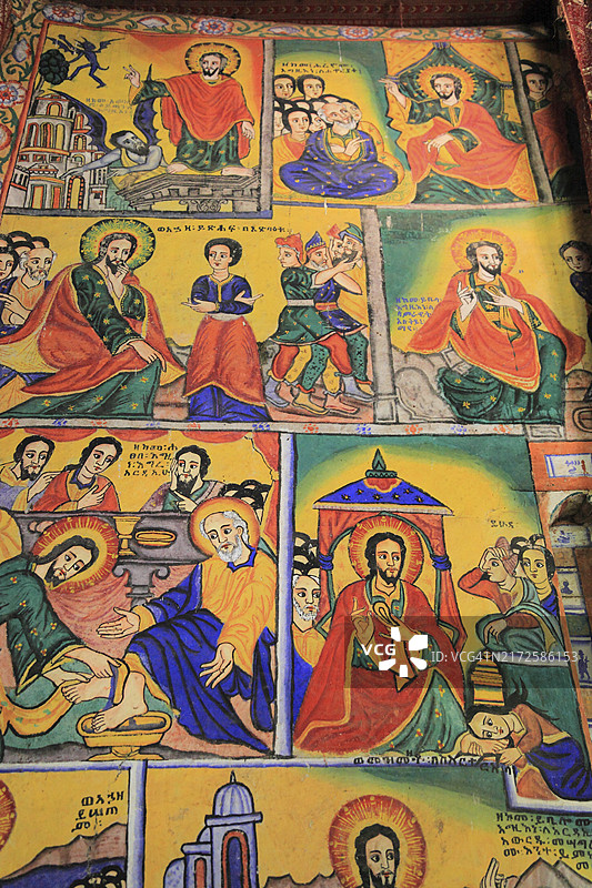 阿哈姆拉地区，塔纳湖泽吉半岛上的阿佐亚·玛利亚圆形教堂，埃塞俄比亚，非洲图片素材