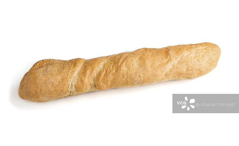 白色背景上的金色法棍面包图片素材
