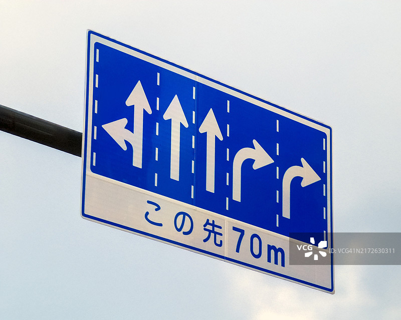 多车道道路指示牌（日语）图片素材