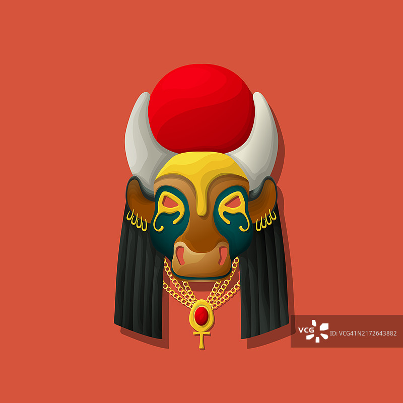 埃及赫萨特女神面具矢量图图片素材